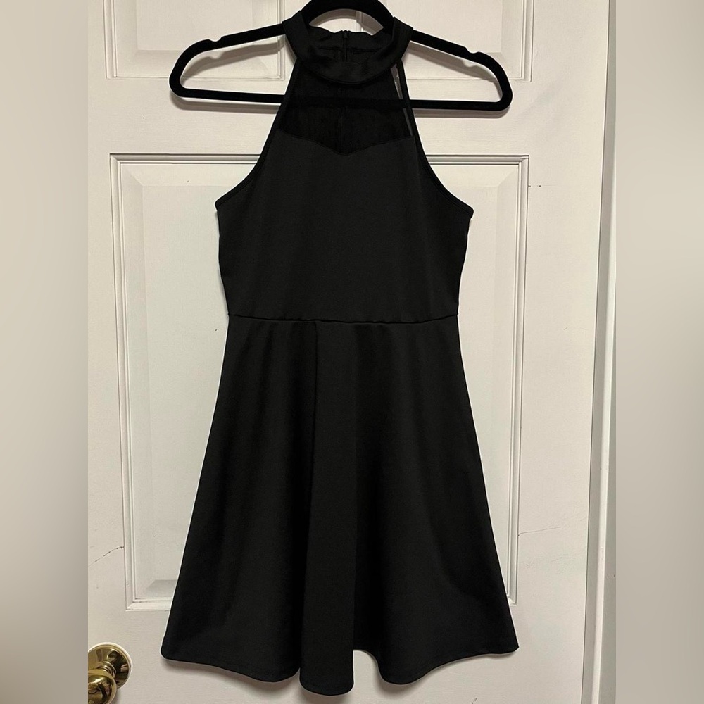 Elegant Black Halter Dress